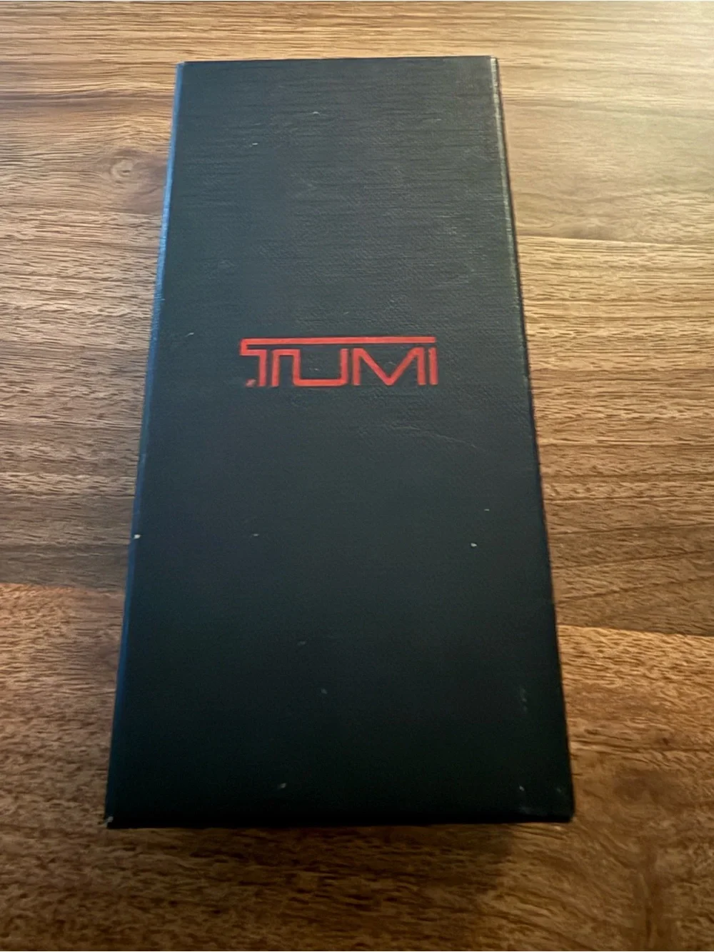 New Tumi Brown Leather Keyring with Silver Metal Plate